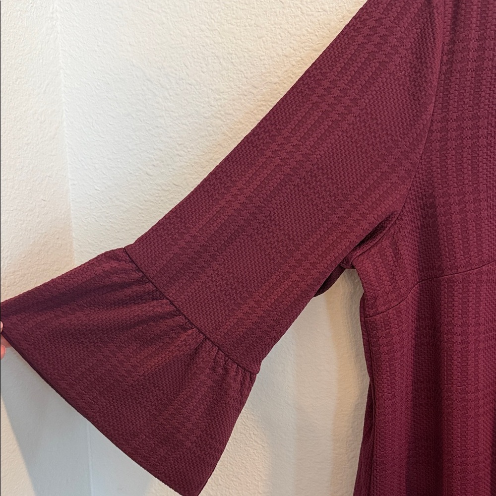 Banana Republic Elegant Burgundy Long Sleeve Dress - Picture 4 of 5